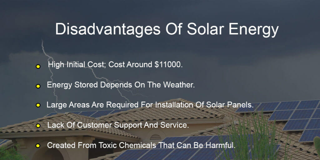 Disadvantages of Solar Energy